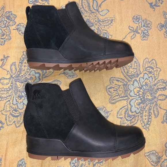 Sorel Women's Evie Pull-On Evie II Chelsea leather bootie black 6.5 - Picture 4 of 10